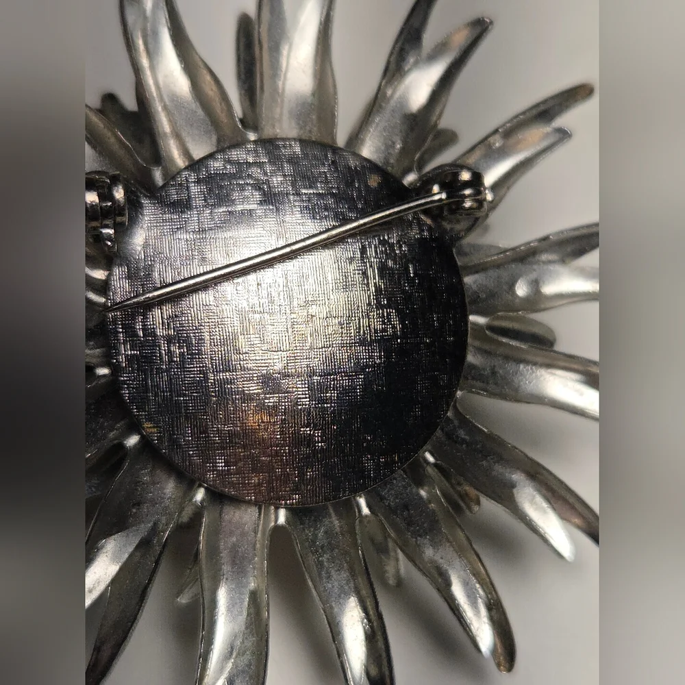 Vintage Silver Dahlia Brooch | Sustainable Boutonnière | Coro Era 1960s–70s